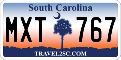 SC license plate MXT767