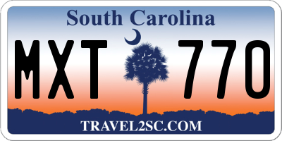 SC license plate MXT770
