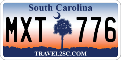 SC license plate MXT776