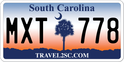 SC license plate MXT778