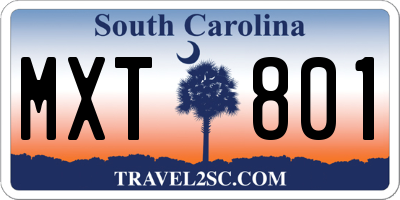 SC license plate MXT801