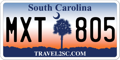 SC license plate MXT805