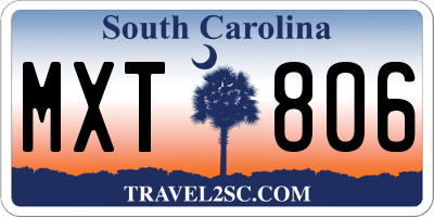 SC license plate MXT806