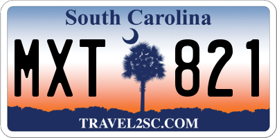 SC license plate MXT821