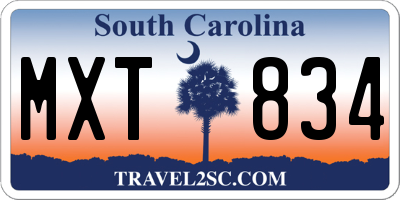 SC license plate MXT834