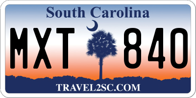 SC license plate MXT840