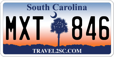 SC license plate MXT846