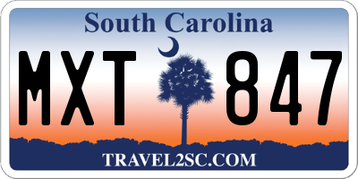 SC license plate MXT847