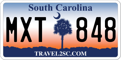 SC license plate MXT848