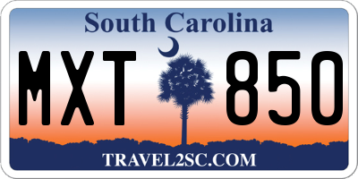 SC license plate MXT850