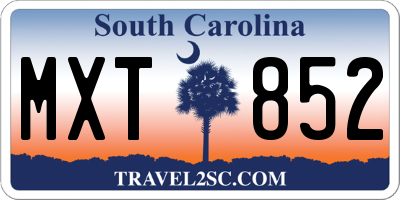 SC license plate MXT852