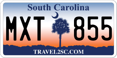 SC license plate MXT855