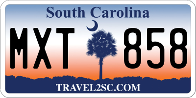 SC license plate MXT858