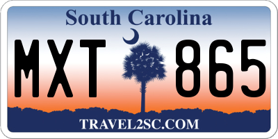 SC license plate MXT865
