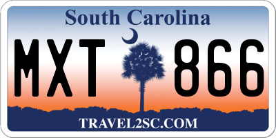 SC license plate MXT866
