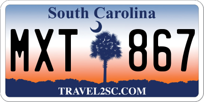 SC license plate MXT867