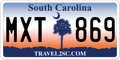 SC license plate MXT869