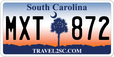 SC license plate MXT872