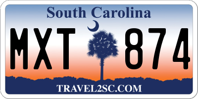 SC license plate MXT874