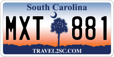 SC license plate MXT881