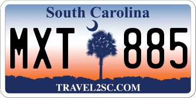 SC license plate MXT885
