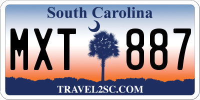 SC license plate MXT887