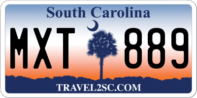 SC license plate MXT889