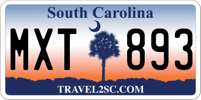 SC license plate MXT893