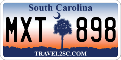 SC license plate MXT898