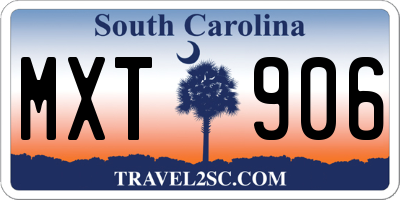 SC license plate MXT906
