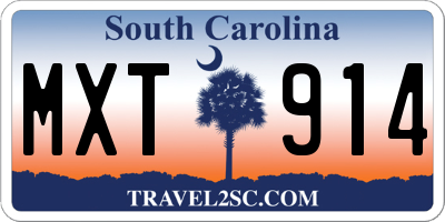 SC license plate MXT914