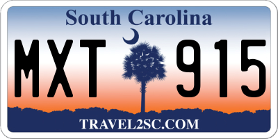 SC license plate MXT915