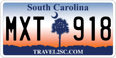SC license plate MXT918