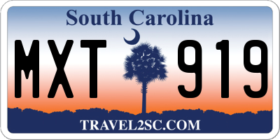 SC license plate MXT919
