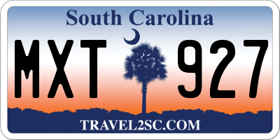 SC license plate MXT927