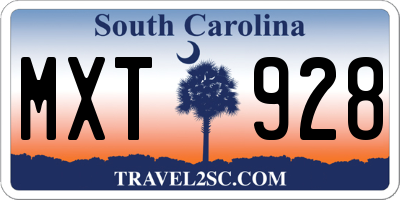 SC license plate MXT928