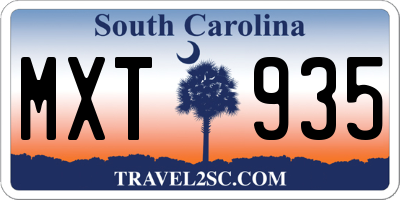 SC license plate MXT935