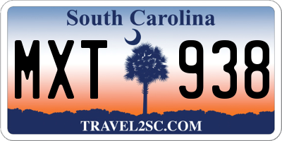 SC license plate MXT938