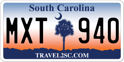 SC license plate MXT940