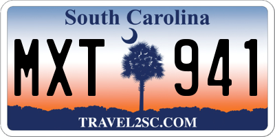 SC license plate MXT941