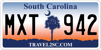 SC license plate MXT942