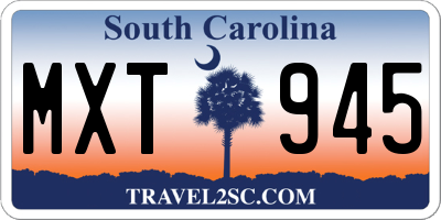 SC license plate MXT945