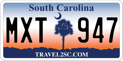 SC license plate MXT947