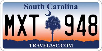 SC license plate MXT948