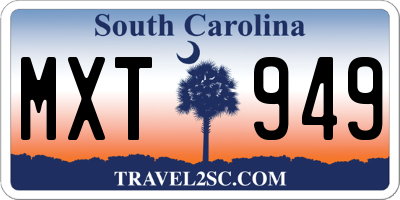 SC license plate MXT949