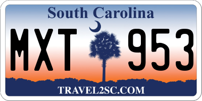 SC license plate MXT953