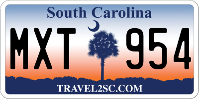 SC license plate MXT954