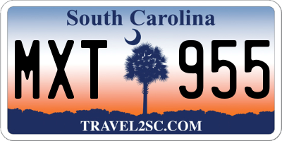 SC license plate MXT955