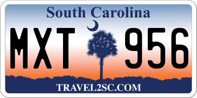 SC license plate MXT956