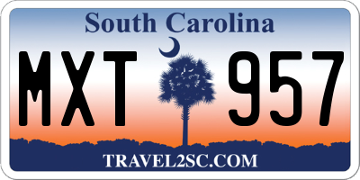 SC license plate MXT957